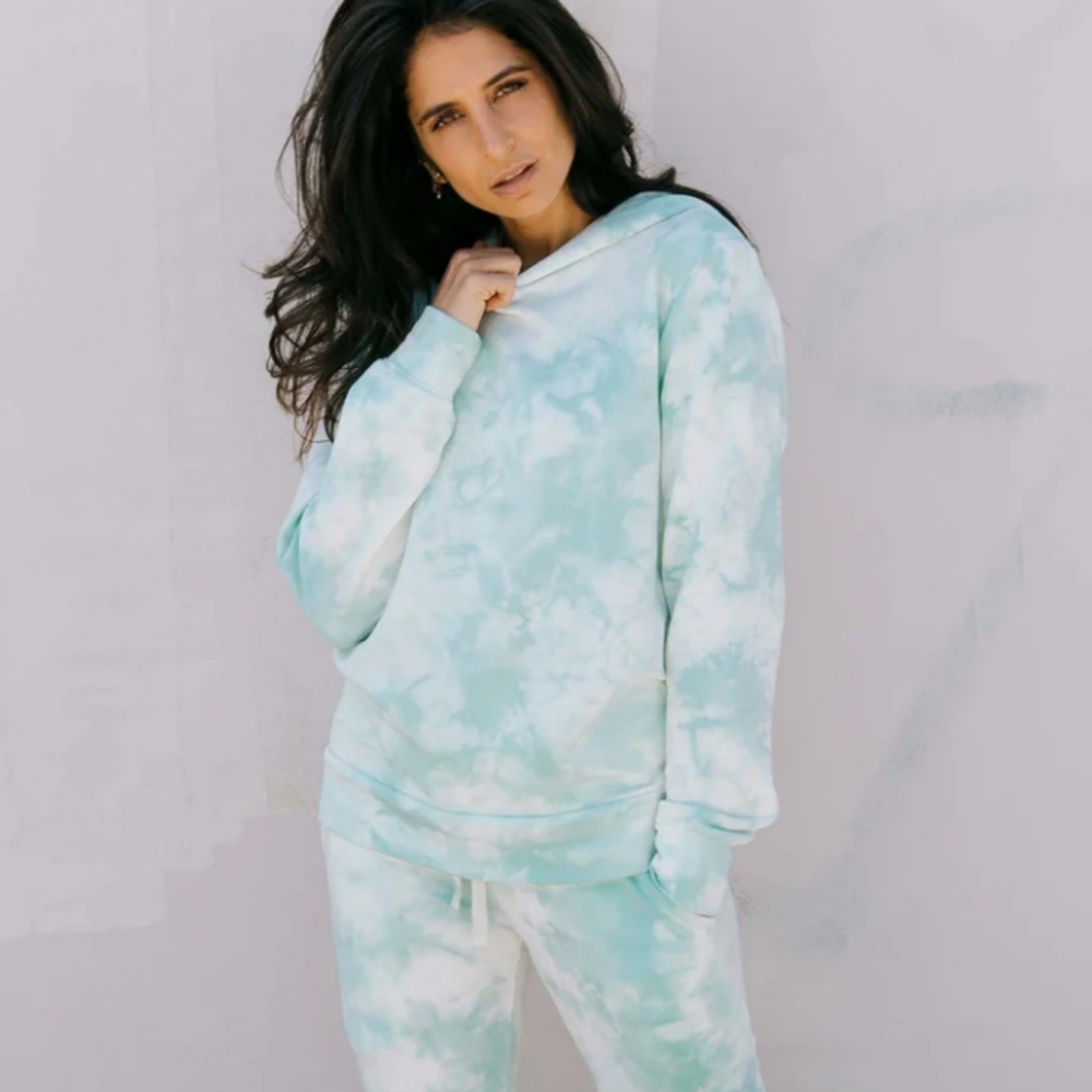 SOFTWEAR "THE HOODIE" TIE-DYE HOODIE, MINT L